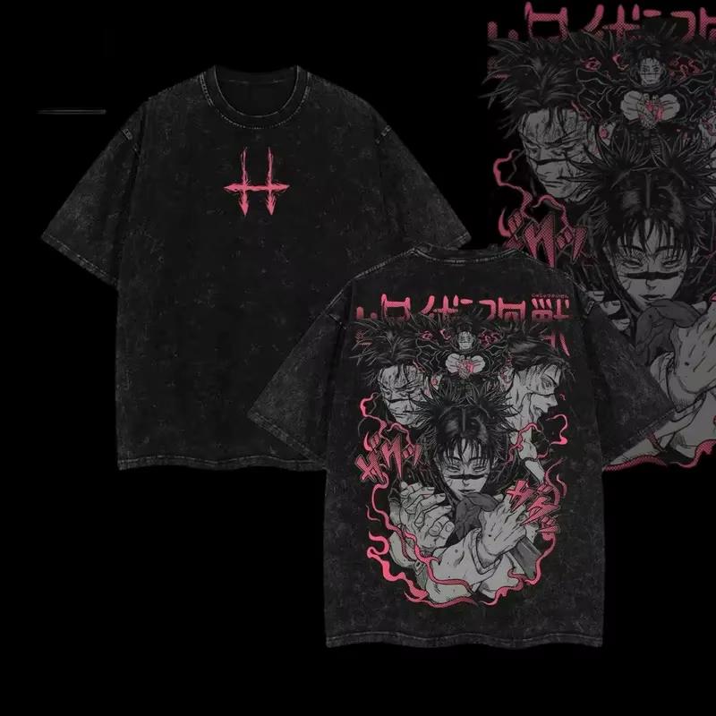 

Jujutsu Kaisen Manga Printed Tshirt Mens and Womens Washed Tshirt High Quality Vintage Cotton Tshirt Harajuku Tshirt M
