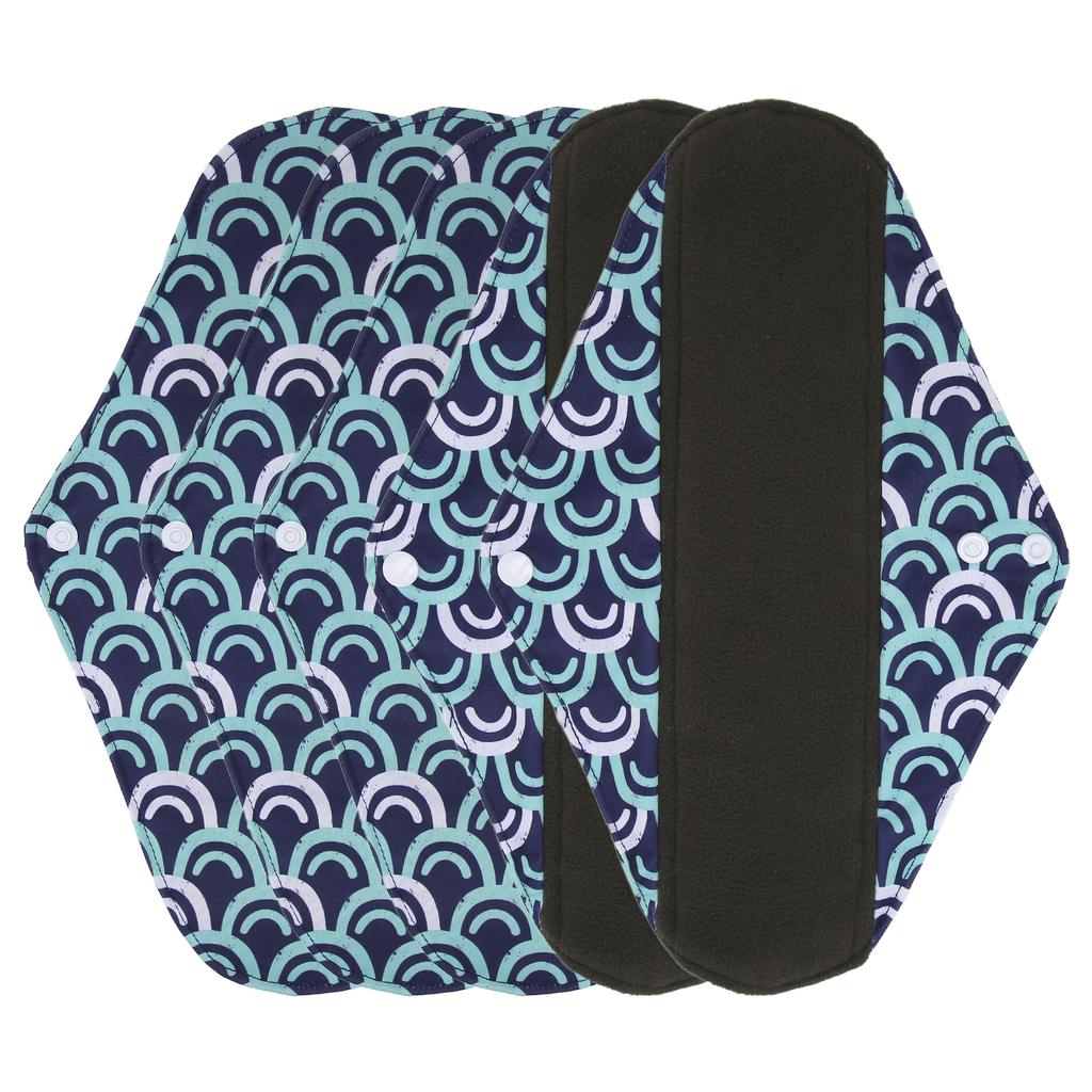5pcs Washable Reusable Sanitary Pad Women Travel Portable Soft Brthable Printed Elegant Menstrual Pad
