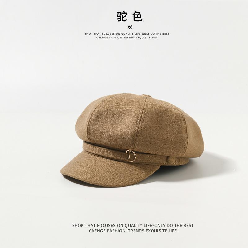 Autumn and winter hat women's literary and retro octagonal hat fashion versatile duck tongue beret painter hat