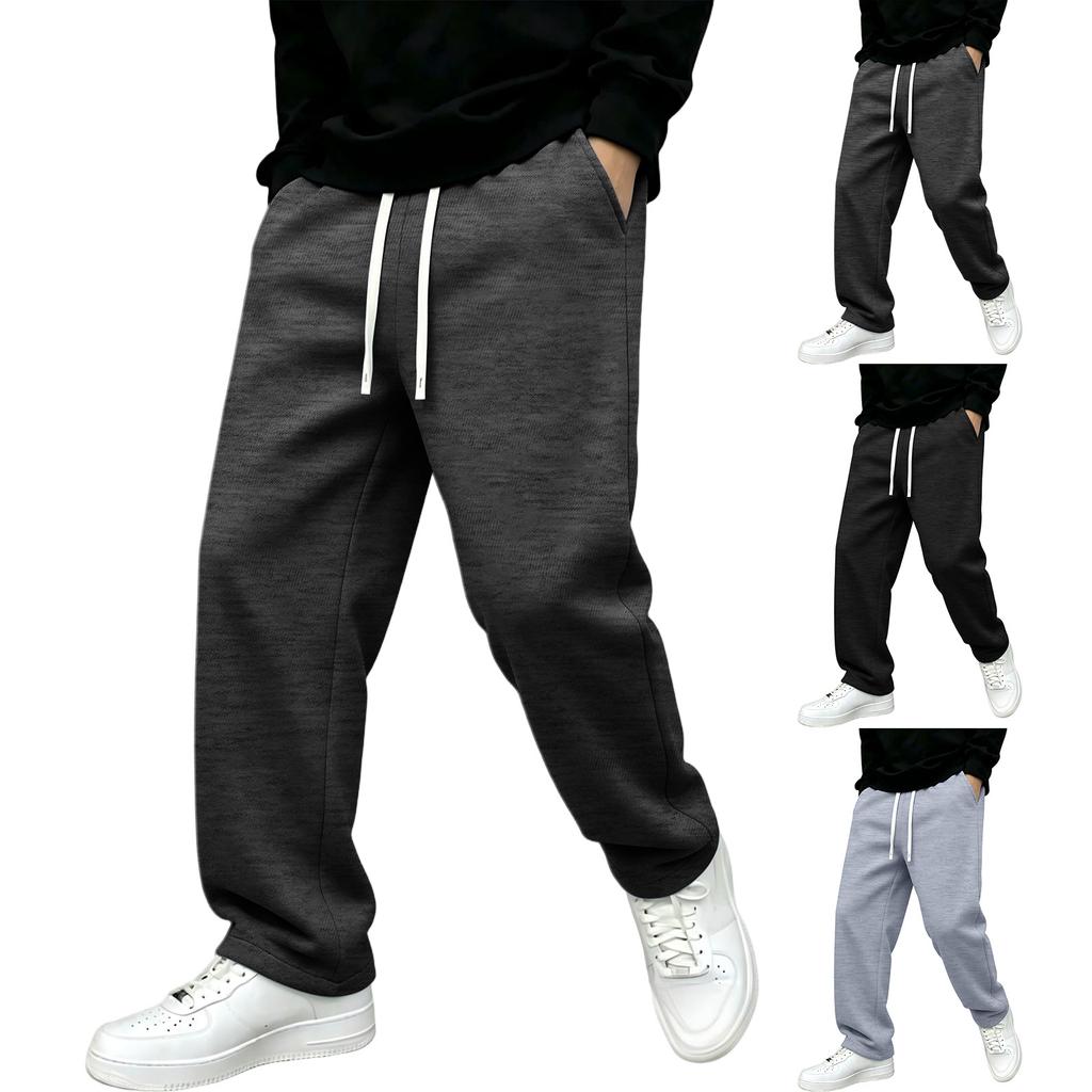 Men's Straight Leg Wide Leg Sweatpants Casual Joggers with Soft Drape for Sports and Lounging