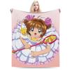 Anime Cardcaptor Sakura Blanket Velvet Print   Multifunction Warm Throw Blankets for Bed Couch Bedspreads