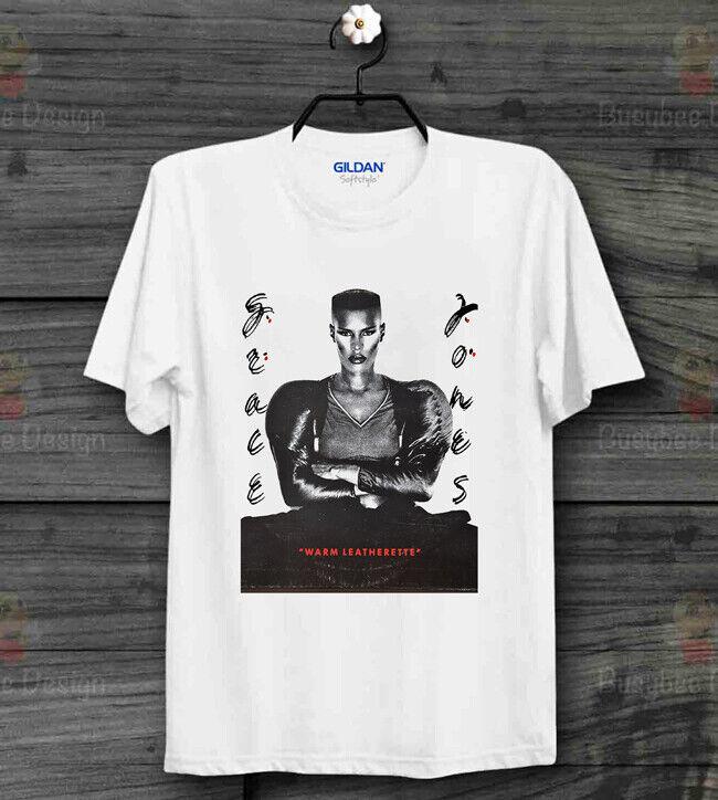 

Грейс Джонс Теплая кожаная куртка Островной крутой ретро унисекс футболка B238 4XL