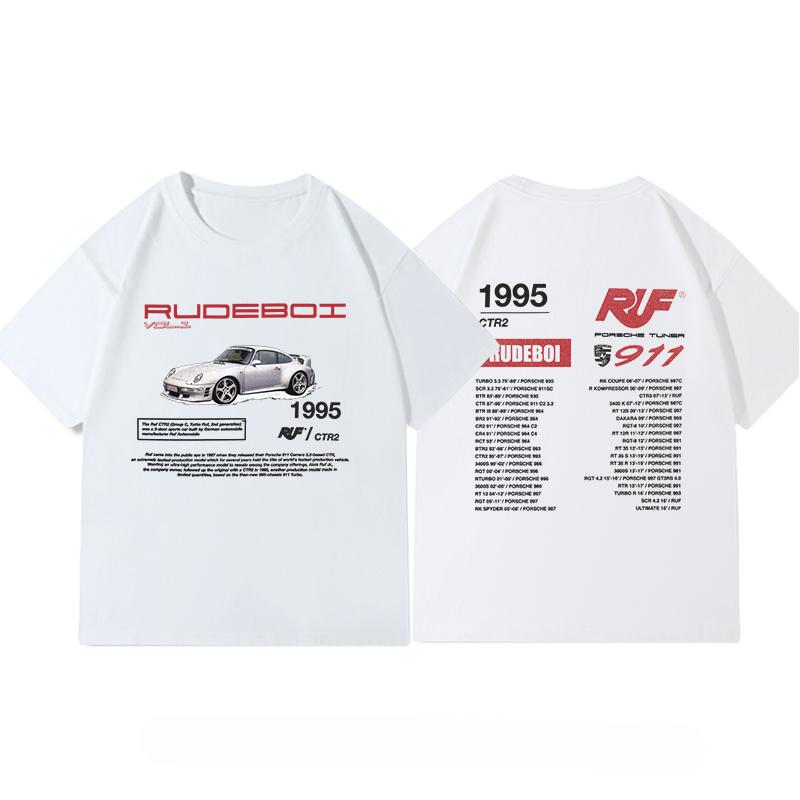 Racing American Vintage TEE Do Old VINTAGE100% Cotton Short Sleeve T-shirt Men and Women Instagram Fashion Couple Loose