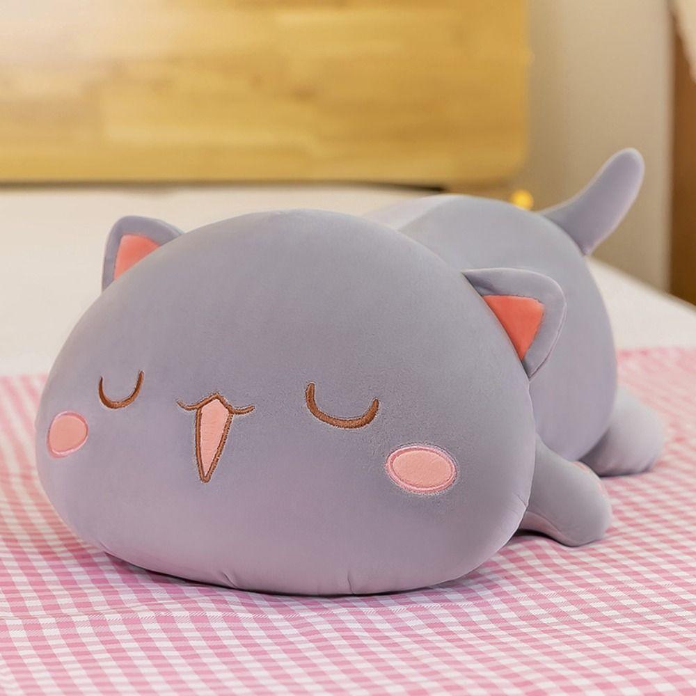 40/ 50CM Peach Cat Plush Toys White Grey Stuffed Peach Cat Children's Gift Animal Doll