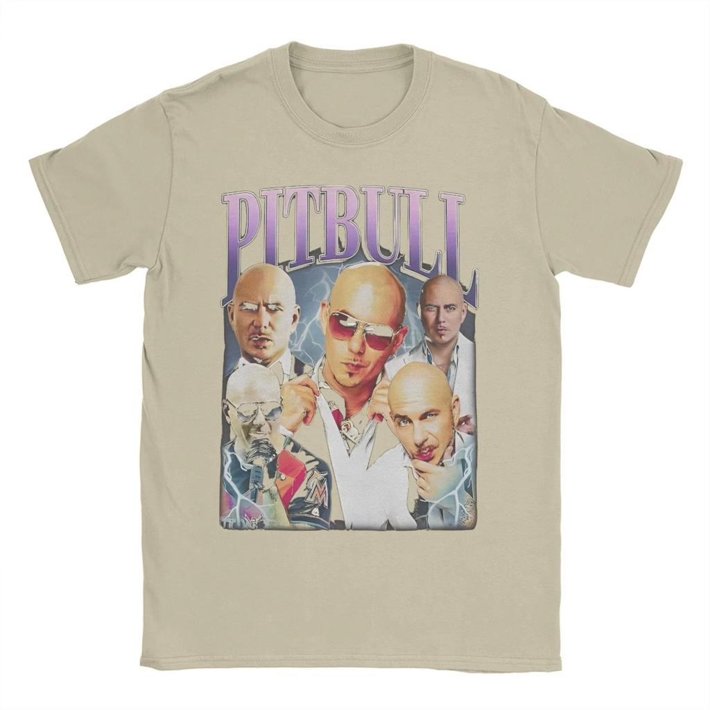 Funny Pitbull Rapper TShirt for Unisex Round Collar Cotton T Shirt Mr Worldwide Short Sleeve Tee Shirt Birthday Gift Clothing