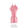 Kaslead New Women Clothes Western Style Fashion Simple Loose Profile Sling Dress 3684019