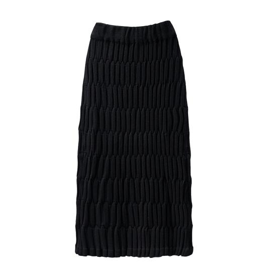 Women Midi Skirt High Waist Straight Leg Hip Wrapped Knitting Skirt Solid Color Autumn Skirt Versatile Daily Wear