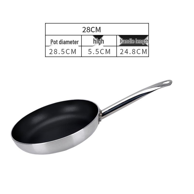 Non-Stick Single Handle Frying Pan for Steak, Eggs, and More - Compatible with Gas and Induction Cookers.