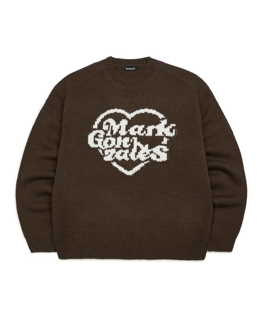 MARK GONZALES Heart Collection Graphic Knit - Brown
