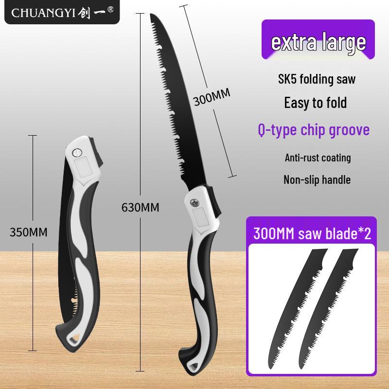 Folding Manganese Steel Hand Saw for Woodworking, Tree Cutting, and Gardening