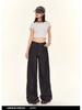 2024 Unisex Washed Black Retro High-Waist Loose Wide-Leg Mopping Jeans