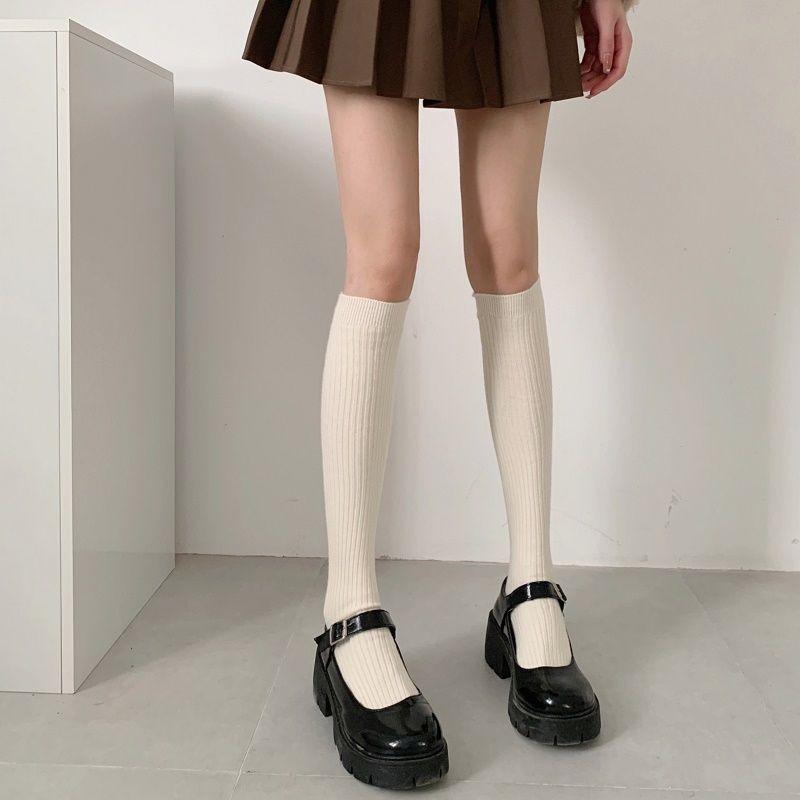 High Tube Slimming Long Socks for Women Autumn Winter Refined Cotton Pressure Leg Calf Socks Half Leg Toning Essential