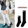 Spring and Autumn Black and White Women's Socks - College Style Ankle Socks, Black and White Pearl Mid-calf Socks, Solid-colored Long Socks
