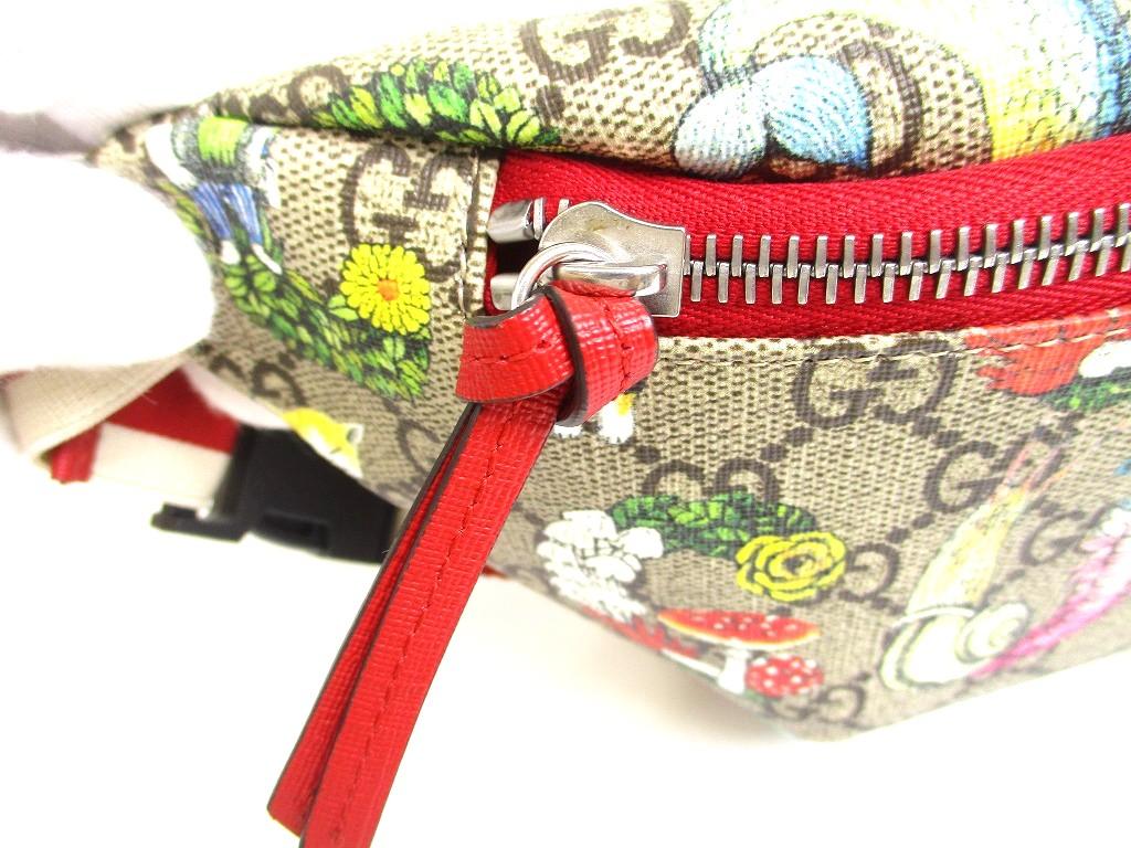 Autentická GUCCI GG Supreme Plátěná Higuchi Yuko Ledvinka Ledvinka Taška přes tělo #a868 Zrepasovaná