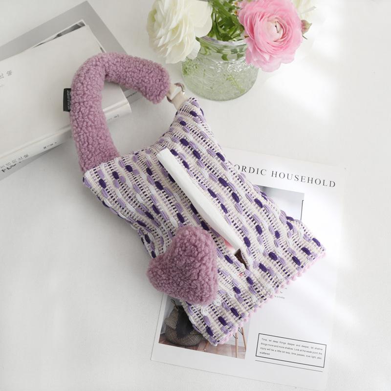 

Коробка для автомобильных салфеток, подвесной ящик, картонная коробка, спинка сиденья, подвесная сумка с цветным сердечком, креативное украшение интерьера автомобиля E