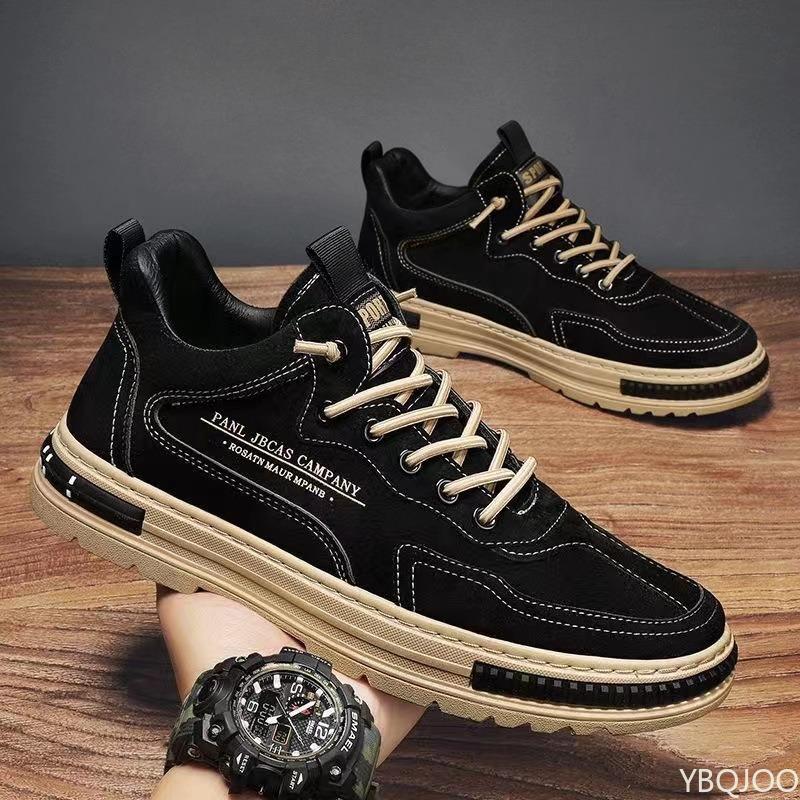 Fashion Men's autumn shoes breathable anti slip waterproof wear-resistant work shoes thick soled simple comfortable board shoes