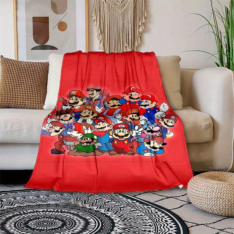1pcSuper Mario Bros. Plush Blanket - Soft and Comfortable, Perfect for All Seasons, Makes a G