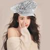 Gleaming Headwear Hat Sparkly Captain Hat Crystal Sailor Hat for Music Festivals