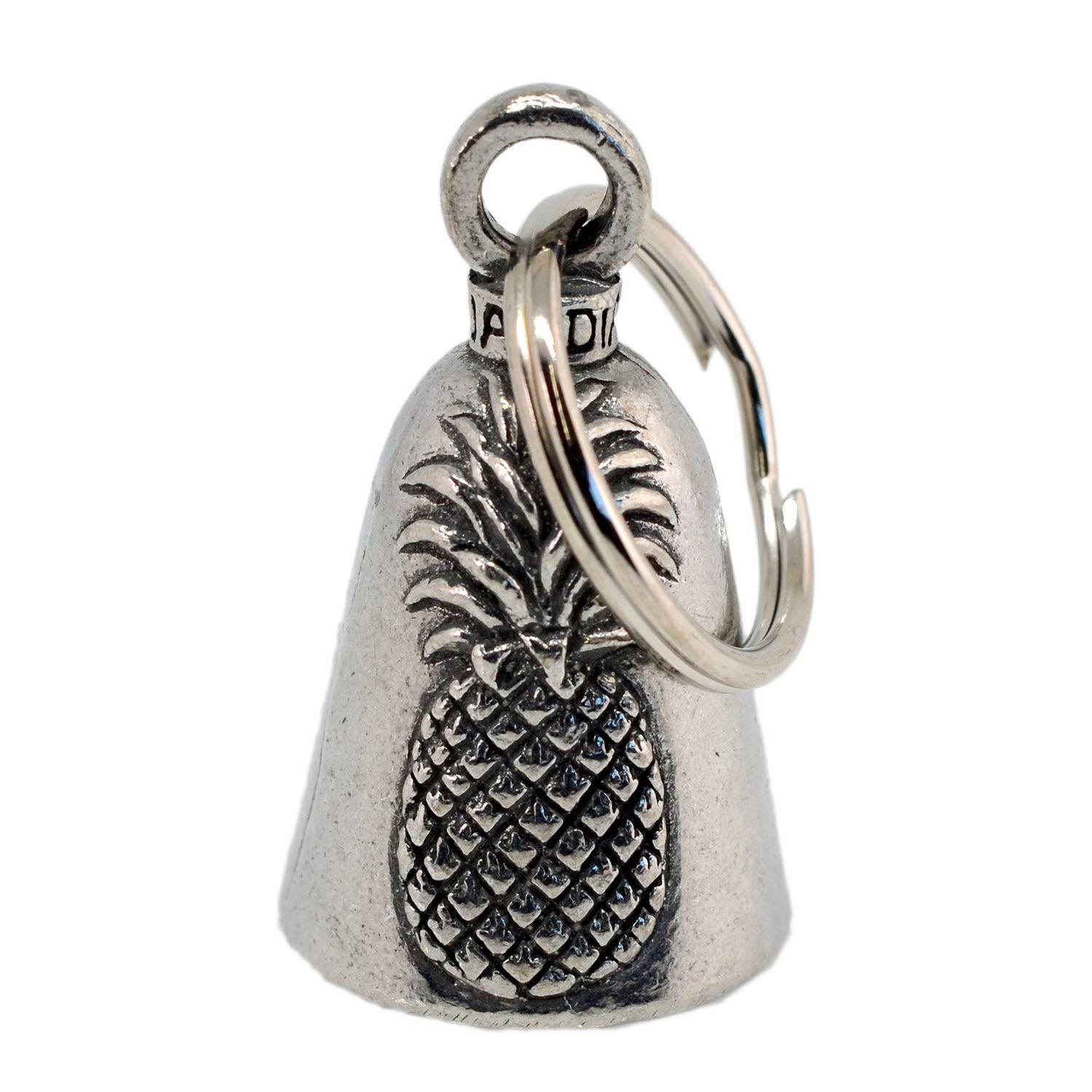 

Guardian Bell USA AMGB-159 Pineapple Biker Amulet Keychain Traffic Safety Bell Amulet, Pewter