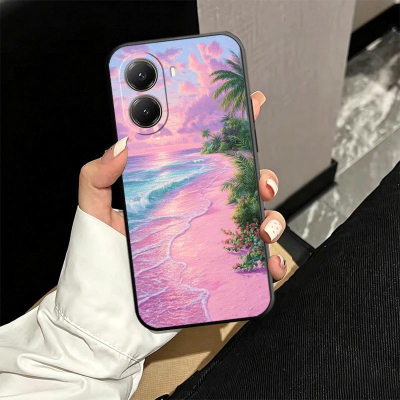 Pink Sunset Beach Dreamy Scenery Soft Phone Case for Xiaomi Poco X5 X6 X7 X8 Pro Max X3 F7 F8 Ultra M8 M7 M6 M5 Redmi 15 15C 14C