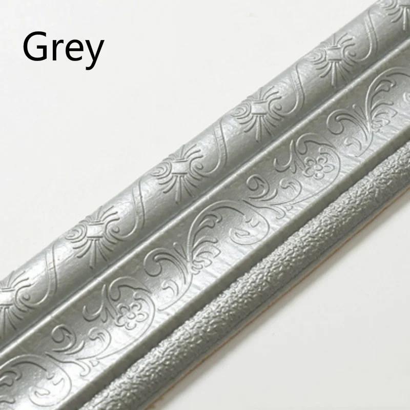 

Thickened Self-adhesive 3D Waistline Background Wall Baseboard Top Corner Line Waterproof Wall Sticker Decorative Edge Banding сірий