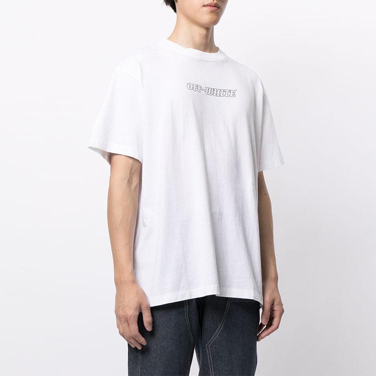 Off-White Logo T-Shirt White/Nude Men Tops OMAA038R21JER0090131