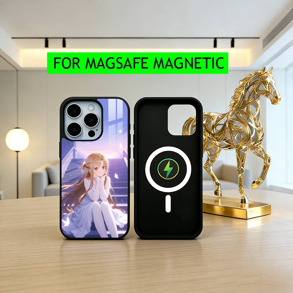 Sword Art Online A-Asuna Y-Yuuki-es Phone Case For iPhone17,16,15,14,13,12,11 Plus,Pro Magnetic For Magsafe Wireless Charging