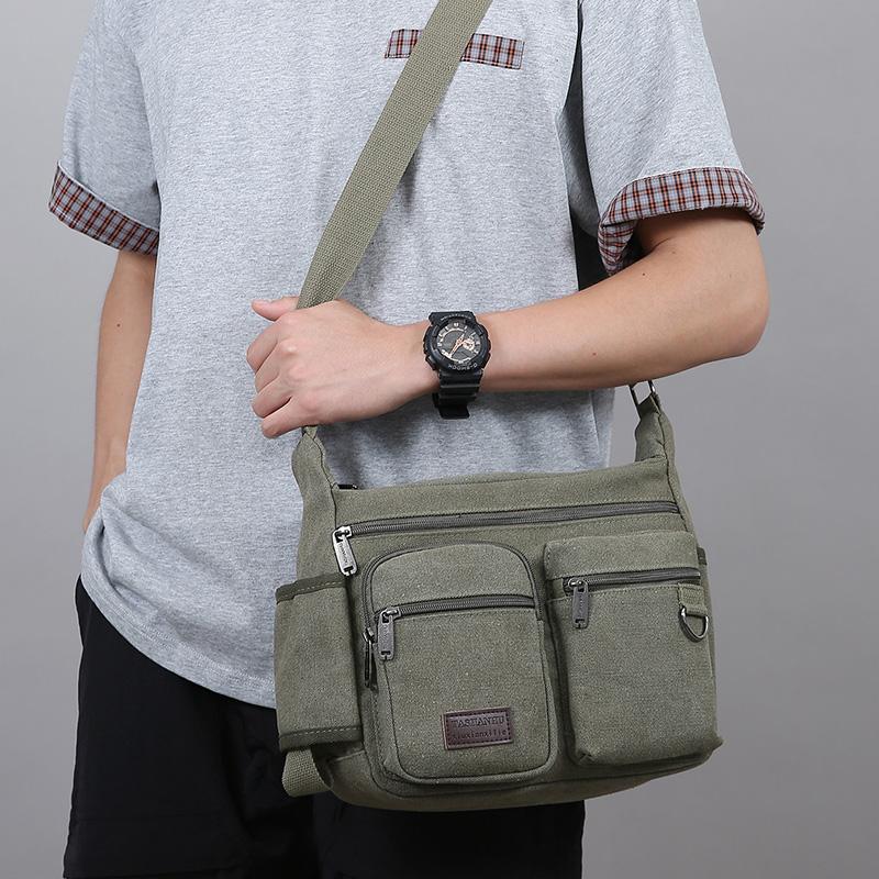 Men Canvas Shoulder Bags Casual Tote Travel Men's Crossbody Bag Luxury Messenger Bags Fashion High Quality Handbag
