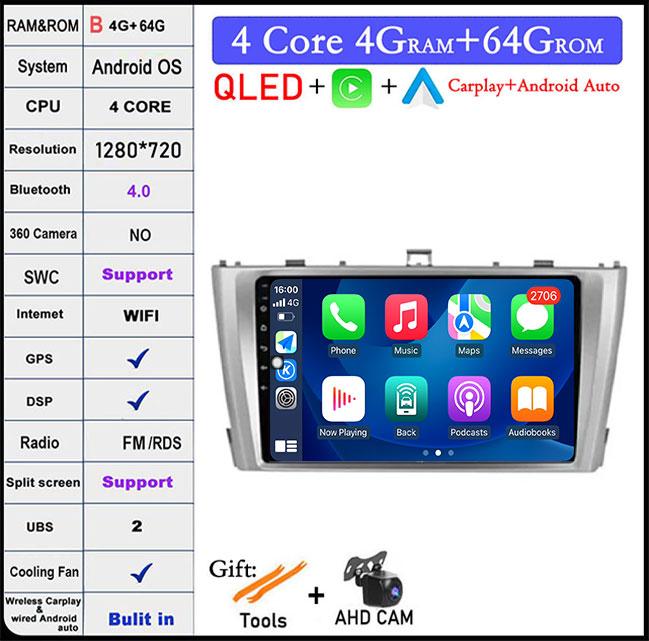 Android 14 For Toyota Avensis T27 2009 -2015 Carplay Auto Car Radio GPS Navigation Multimedia Player DSP Stereo 4G
