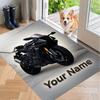 Custom Name Yamaha Racing Crystal Velvet Floor Rug Personalized Text Soft Carpet Home Decor