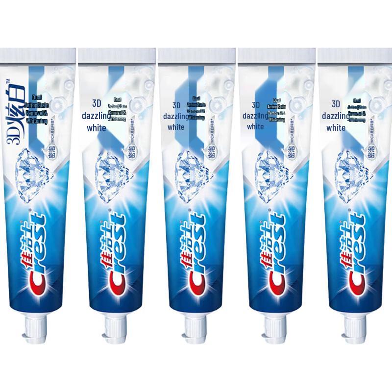 Crest 3D White Dual Action Whitening Toothpaste 5-Pack Bundle