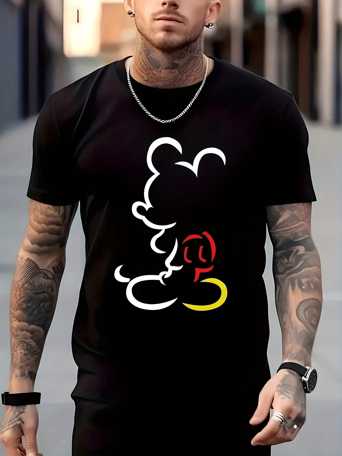 

Disney Men s T-shirts, Mickey Series T-shirts, Men s Casual and Comfortable Pure Cotton T-shirts, Sporty and Loose Men s Clothin 4XL