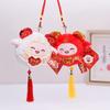 1Pcs Cute Sheep Plush Ornament Chinese New Year Mascot Hanging Pendant With Tassel Soft Stuffed Doll For Spring Festival Decor