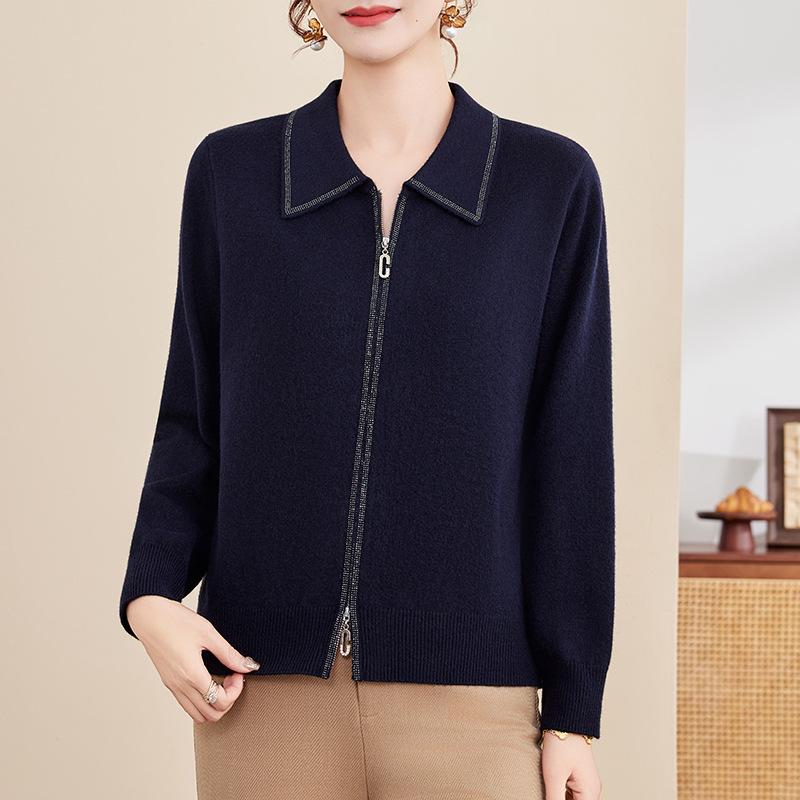 

2025 Stylish Warm Knit Cardigan for Women - Perfect for Young Moms & Mature Ladies, Autumn & Winter Wear L [Recommended Under 115 lbs]
