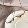 European American Fashion Geometry Inverted Triangle Horn Bag Style Pendant Stainless Steel Necklace Women's Rust Free Jewelry