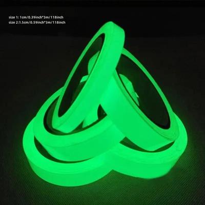 1 Roll Green Fluorescent Luminous Tape, Stair Step Fire Warning Sticker, Stage Anti-Collision U-Shaped Groove Door Seam Self-Adhesive Safety Strip