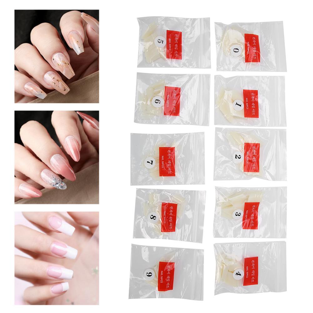 500pcs Nail Tips Artificial Full Cover Manicure False Nail Tips Nail Art AccessoryNatural Color