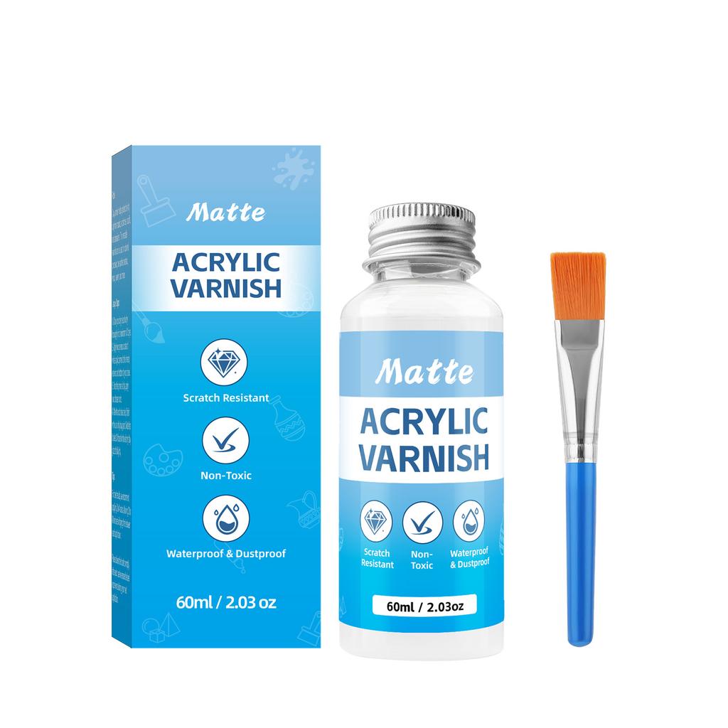60/120ML Matný lak na akrylové barvy & sádrové figurky - Vodou ředitelný prachotěsný uzávěr, Ochranný nátěr pro DIY řemesla