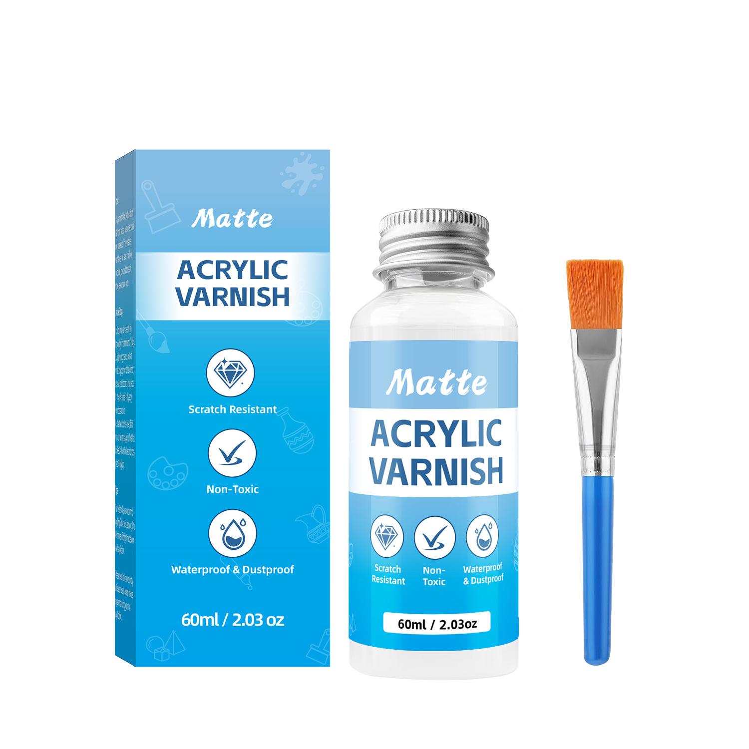 60/120ML Matte Varnish for Acrylic Paint & Plaster Figurines - Water-Based Dust-Proof Sealer, DIY Crafts Protective Coating