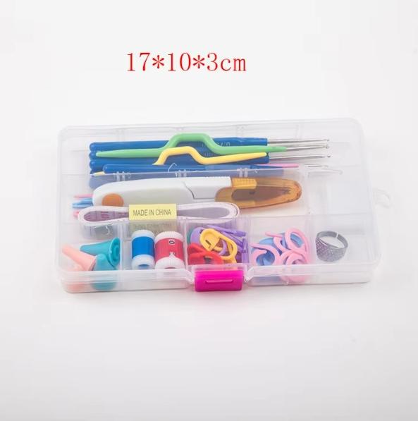 Hand Knitting Kit Silicone Hook Stitch Marker Crochet Hook Set for Beginner With Box