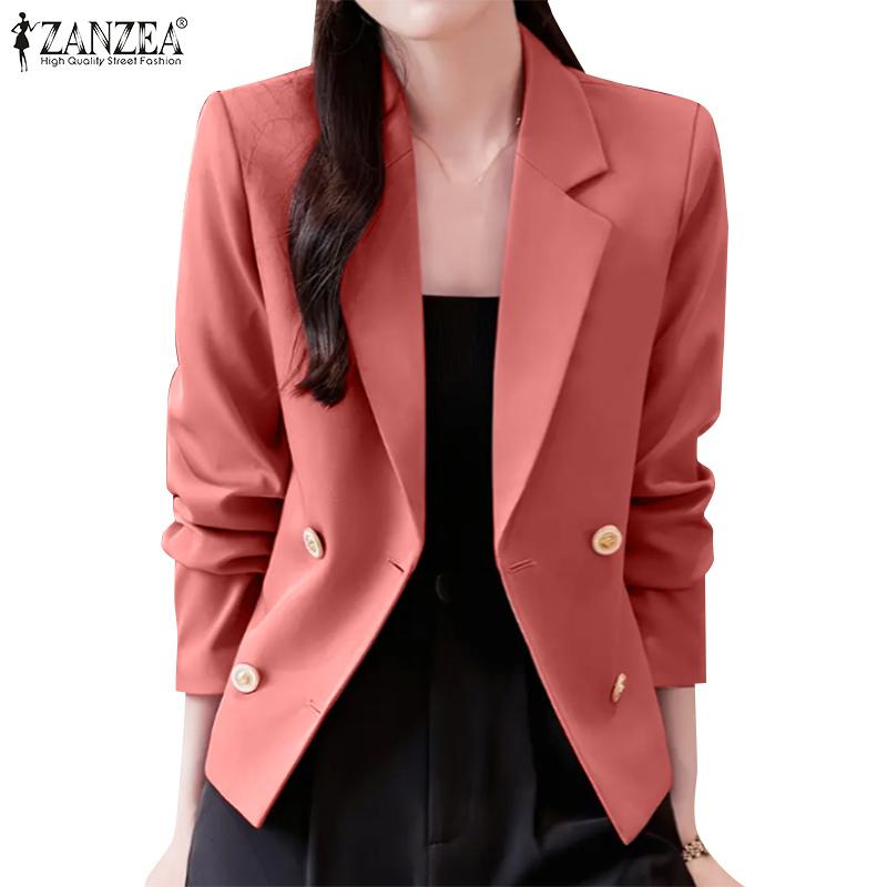 

ZANZEA Womens Casual Notched Lapel Long Sleeve Cardigan Outwear S чёрный