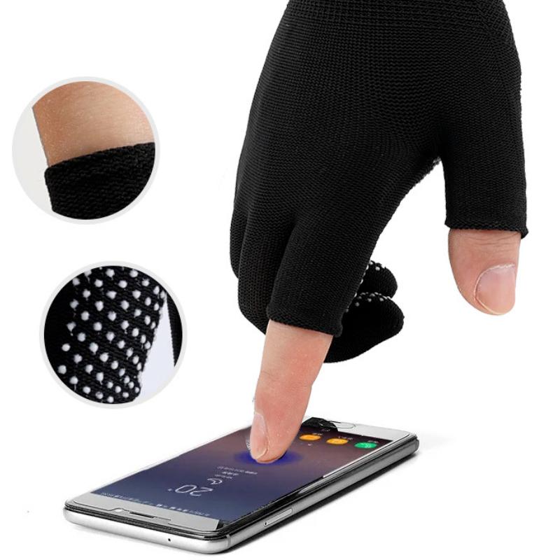 Waterproof Anti-Slip Fishing Gloves Two-Finger Winter Cycling Gloves Full Outdoor Riding Sport Touchscreen Half-Finger Gloves