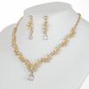 Women's Korean Bridal Necklace & Earrings Set: Zircon Crystal Diamond Clavicle Chain for Weddings & Evening Wear