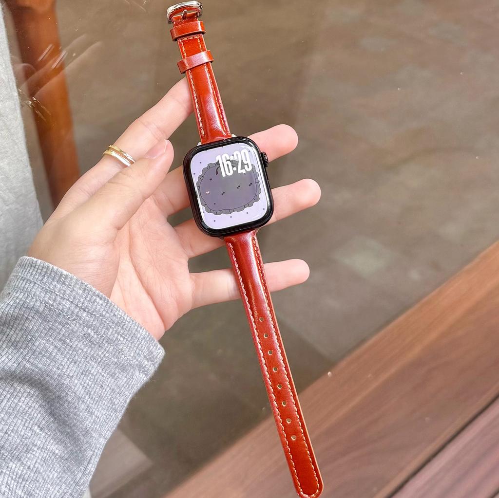 Hochwertiges geöltes Lederarmband für Apple Watch 49 46 45 44 42 41 40mm Mädchen Geschenk für IWatch Vollständige Serienmodelle S11 S10 S9 S8 S7