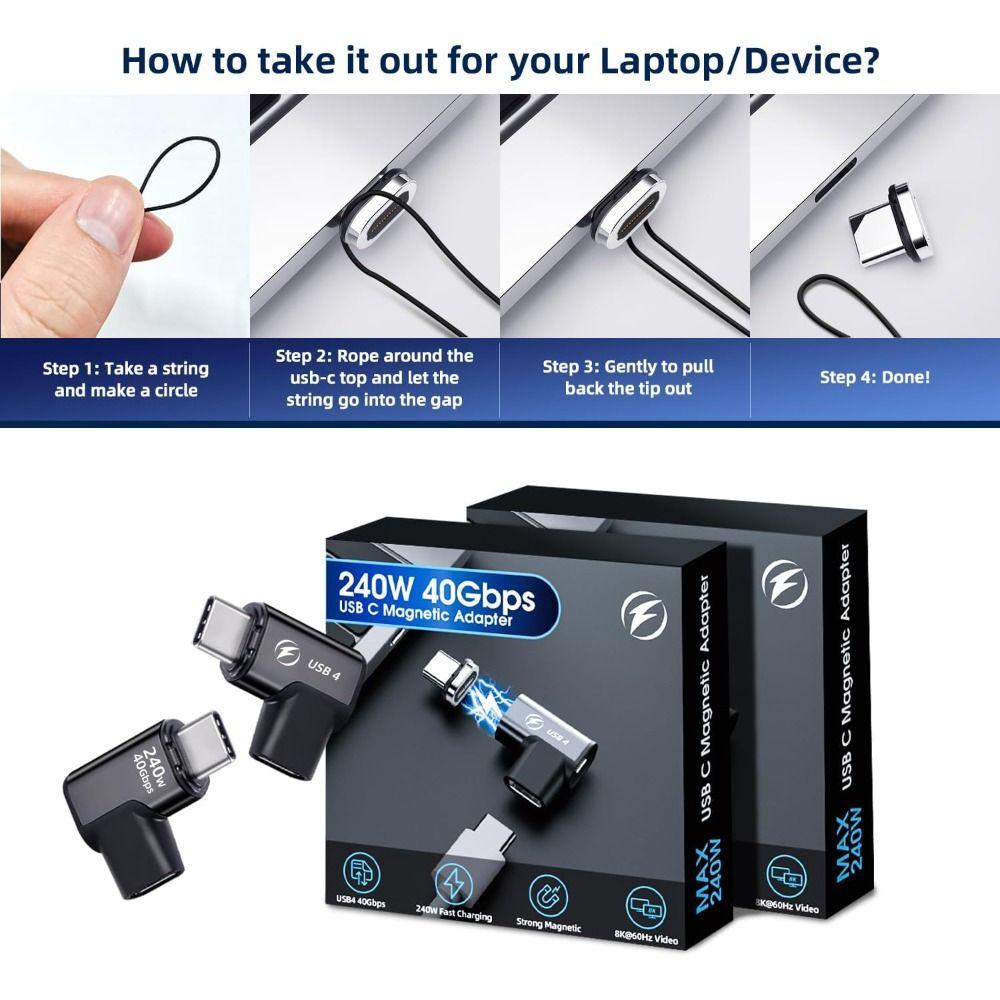 240W Type-C Converter 40Gbps USB4 Adapter High Quality USB C Magnetic Adapter  Mobile Phone