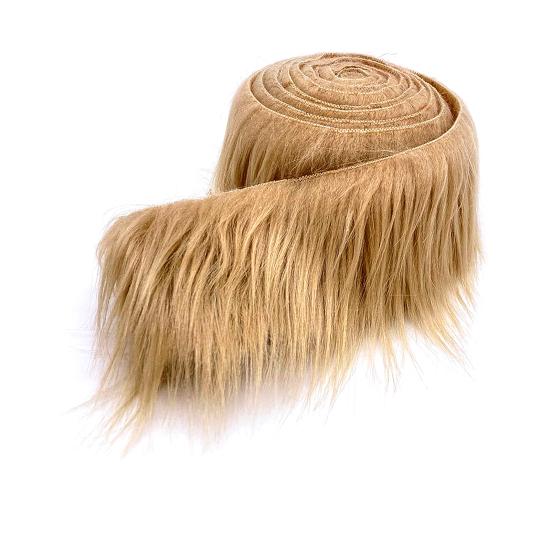 Fuzzy Kunstfellstreifen 5ft Zotteliger Plüschstoff Vorgeschnittener Streifen Flauschiger Nicht-Haarender Pelzstreifen für Zwergpuppenbärte Hutedges DIY-Bastelarbeiten Weihnachtsdeko