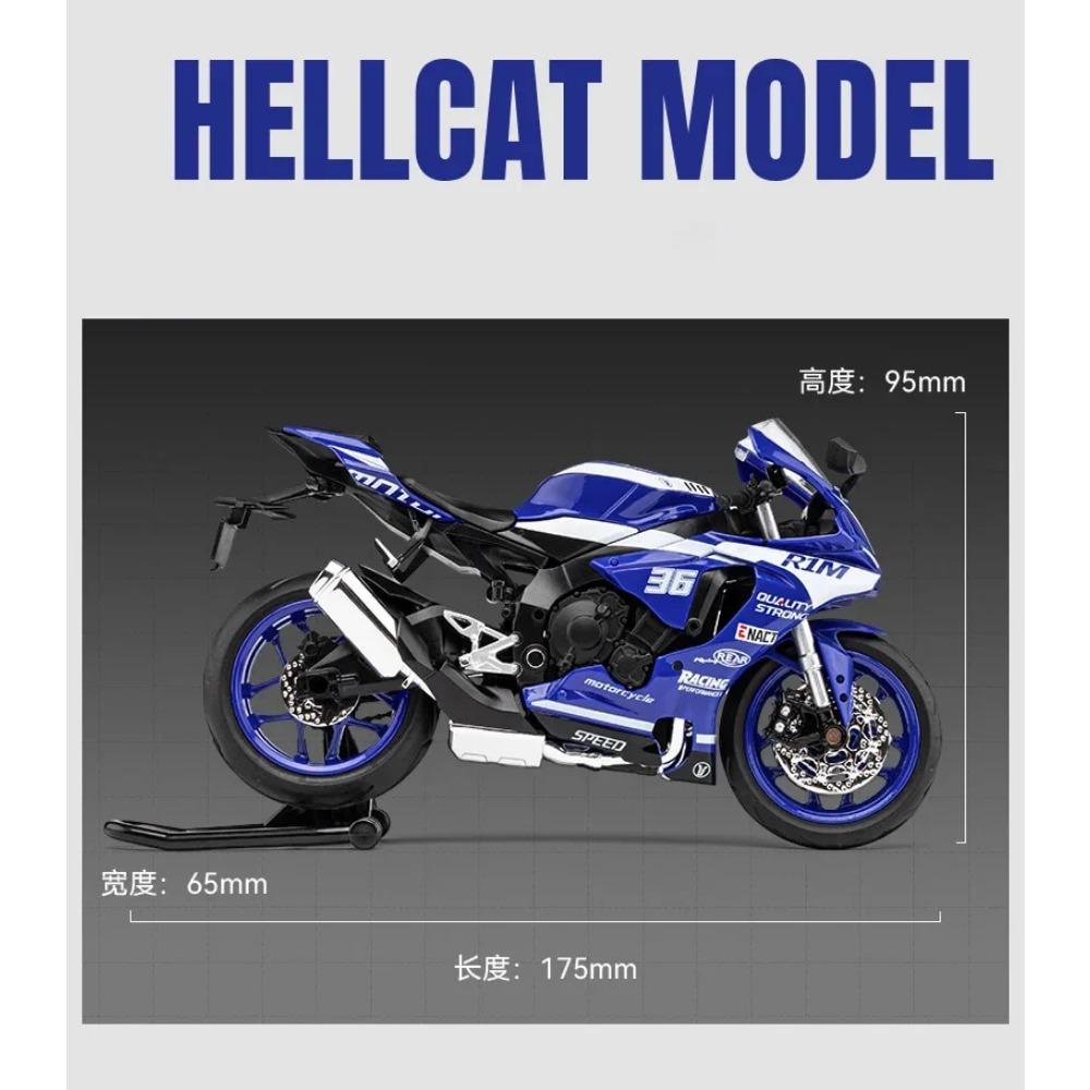 1/12 Yamaha YZF-R1M Zliatinový Model Motocykla Diecast Vozidlá Zvuk a Svetlo Off Road Autocykel Kolekcia Detské Hračky Darček