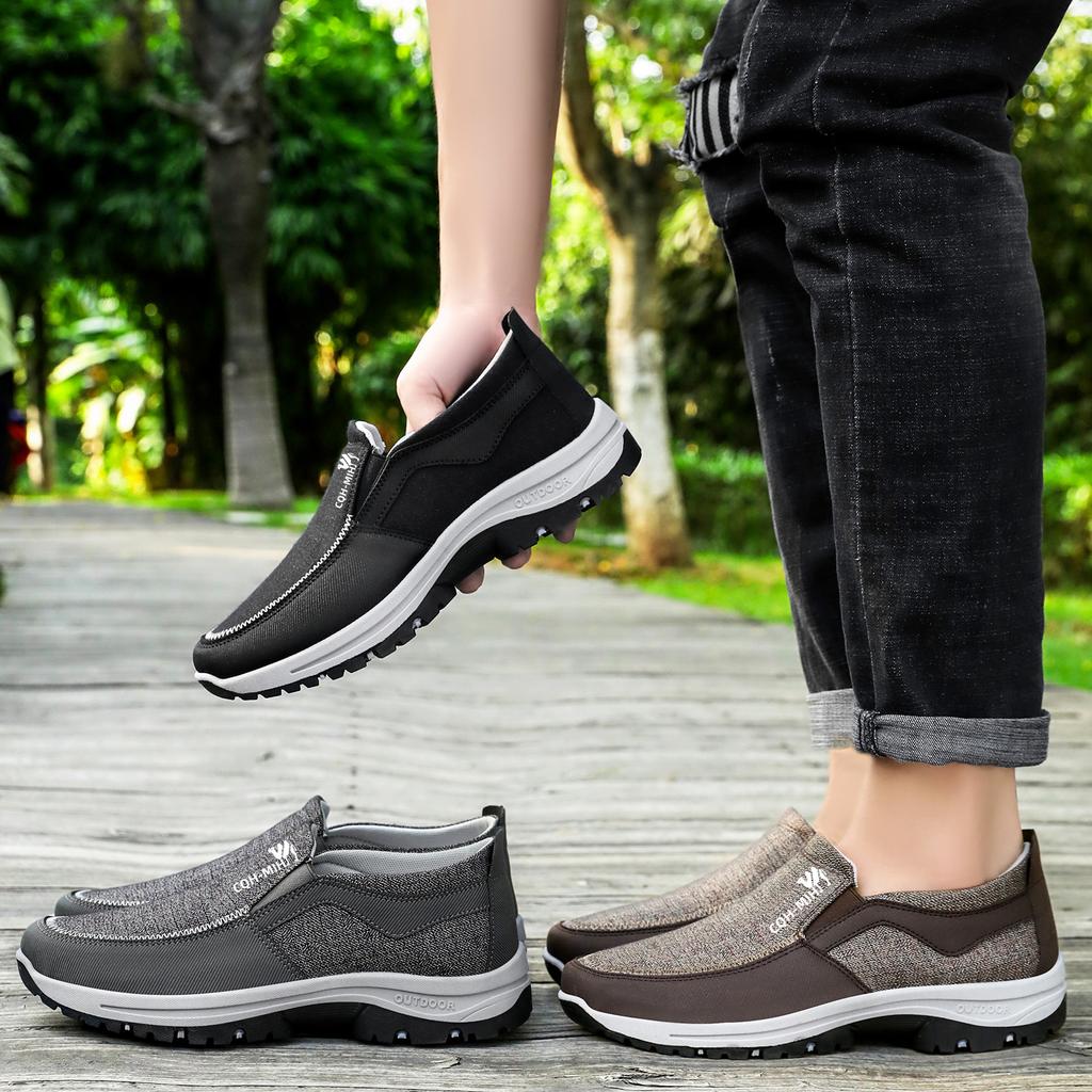 Shoes Men's Shoes Autumn Non-slip Old Beijing Cloth Shoes Middle-aged and Elderly Walking Shoes Breathable and Versatile One-pedal Dad Shoes