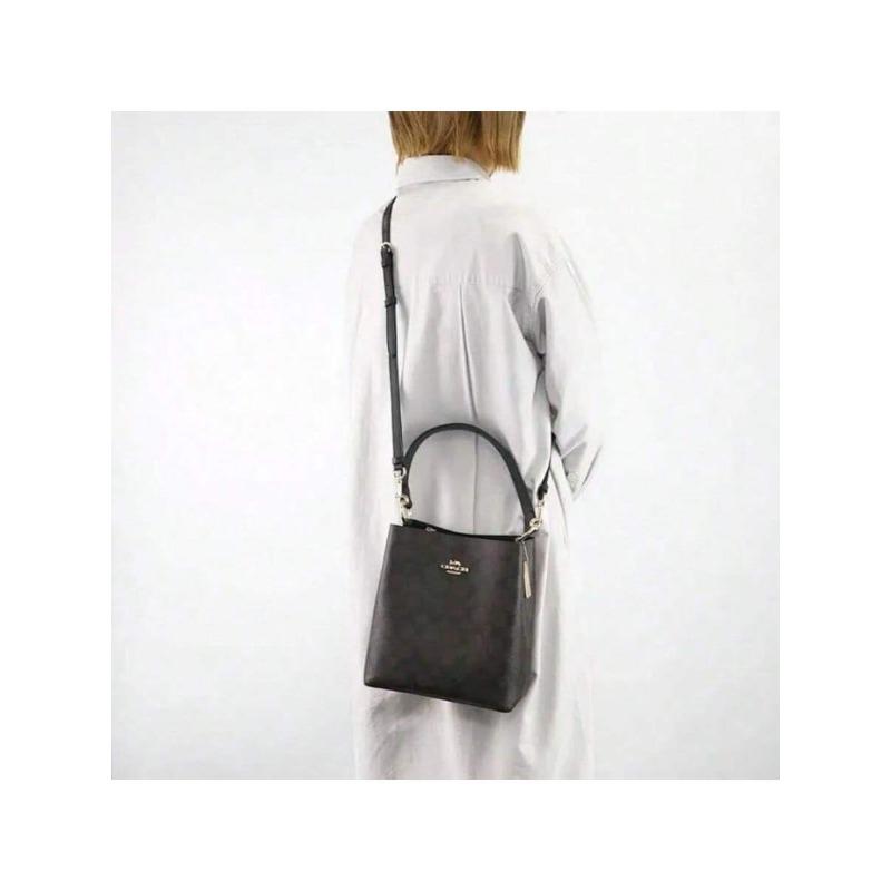 COACH Town 21 Classic Monogram Handbag - Mini Women's Dark Brown 2312