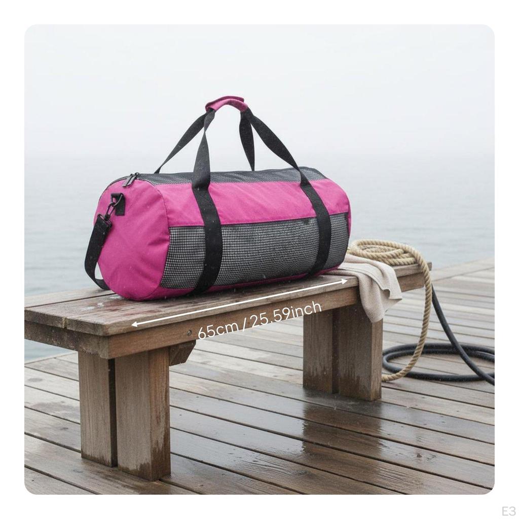 Scuba Gear Duffel Bag Detachable Shoulder Strap Mesh Dive Heavy Duty for